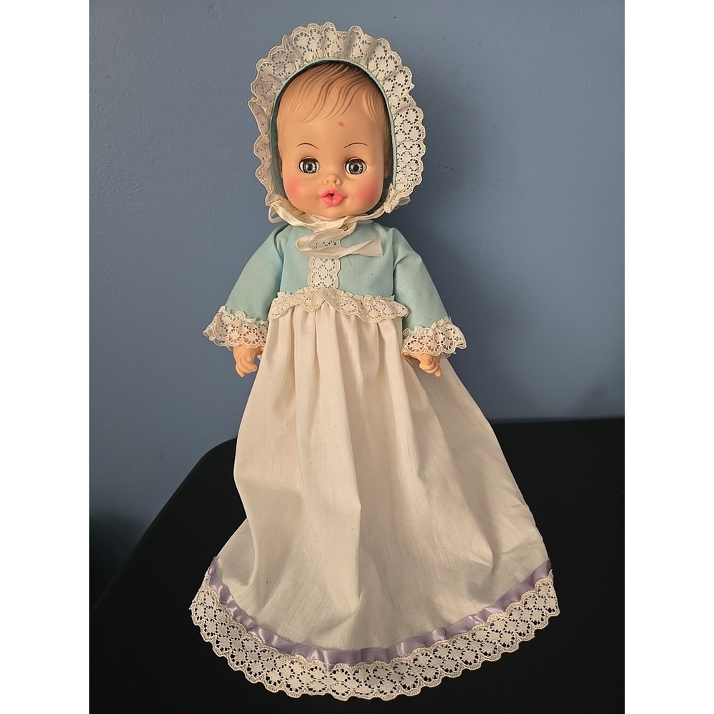 1960s Horsman Baby Doll Vinyl Kissy Face Sleep Eyes Original Outfit Molded Hair